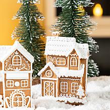 5.5"H S/3 Christmas Resin Gingerbread Houses