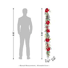 6' Christmas Red Mannolia & Berry Garland