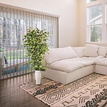 6 ft. Artificial Ficus Microcarpa Tree with White Decorative Pot