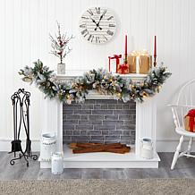 6 ft. Flocked Mixed Pine Artificial Christmas Garland with 50 LED L...