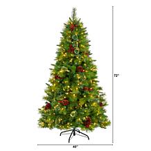 6 ft. Montana Mixed Pine Artificial Christmas Tree with Pine Cones,...