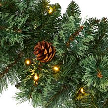 6 ft. White Mountain Pine Artificial Garland with 35 White Warm LED...