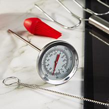 6-Piece Quality Stainless Steel Baster Set with Thermometer