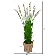 64 in. Wheat Grass Artificial Plant in Farmhouse Planter