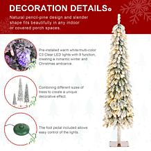 6ft Artificial Snowy Downswept Christmas Flocked Tree