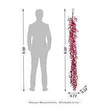 6ft Christmas Red Berries Garland with Realistic Berries