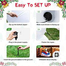 6FT Lighted Inflatable Holiday Decoration with Santa & Friends