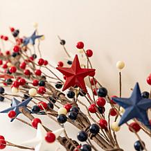 72" Patriotic Garland with Stars & Berries