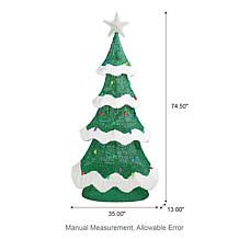 74.5"H 3D Mesh Oversized Christmas Tree with Twinkle Lights