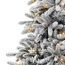7.5' Flocked Artificial Birmingham Fir/400 Clear Lights Christmas Tree