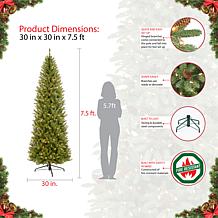7.5' Franklin Fir Pencil Artificial Christmas Tree w/350 Clear Lights