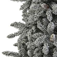 7.5 ft. Flocked Livingston Fir Artificial Christmas Tree with Pine ...