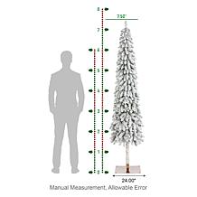 7.5ft Artificial Snowy Downswept Christmas Flocked Tree with Lights