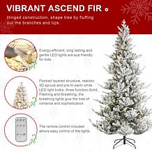 7.5ft Pre-Lit Flocked Upward Slim Fir Christmas Tree