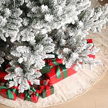 7.5ft Pre-Lit Flocked Upward Slim Fir Christmas Tree