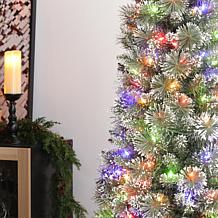 7.5ft Pre-Lit Frosted Cashmere Pencil Pine Christmas Tree