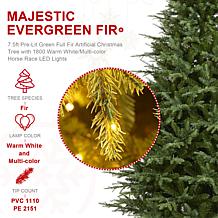 7.5ft Pre-Lit Green Full Fir Christmas Tree
