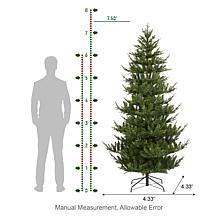 7.5ft Pre-Lit Green Upward Slim Fir Christmas Tree