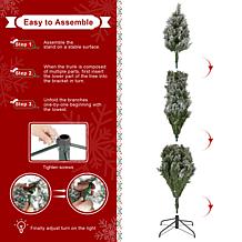 7.5ft Whispering Snowy Pine Christmas Tree with Warm White Lights