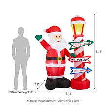 7FT Lighted Inflatable Santa Claus Outdoor Decor