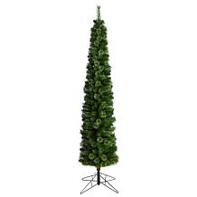 8' Green Pencil  Christmas Tree with 200 Clear Lights