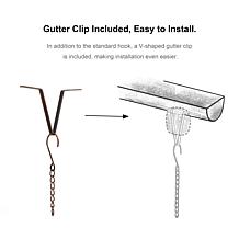 8.5ft 11-Piece Copper Watering Pot Rain Chain w/V-Shaped Gutter Clip