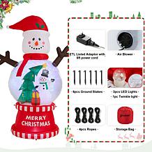 8FT Lighted Inflatable Snowman Christmas Decor