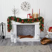 9 ft. Bow and Pinecone Artificial Christmas Garland with 35 Clear L...