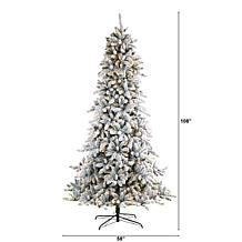 9 ft. Flocked Livingston Fir Artificial Christmas Tree with Pine Co...