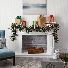 9 ft. Ornament and Pinecone Artificial Christmas Garland with 50 Cl...