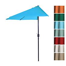 9' Half-Round Patio Umbrella with Easy Crank - Brilliant Blue