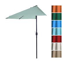 9' Half-Round Patio Umbrella with Easy Crank - Dusty Green