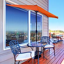 9' Half-Round Patio Umbrella with Easy Crank - Terracotta