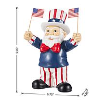 9" Patriotic Santa Table Decor with Flags