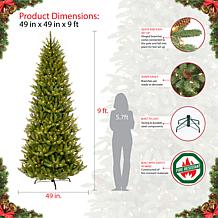 9' Slim Franklin Fir Artificial Christmas Tree - 800 Clear Lights