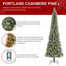 9ft Pre-Lit Frosted Cashmere Pencil Pine Christmas Tree