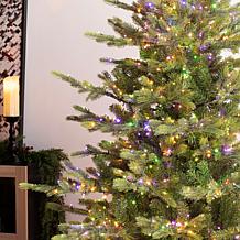 9ft Pre-Lit Green Full Fir Christmas Tree with LED Lights