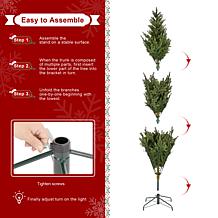 9ft Pre-Lit Green Full Fir Christmas Tree with LED Lights