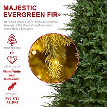 9ft Pre-Lit Green Full Fir Christmas Tree with LED Lights