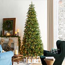 9ft Pre-Lit Green Slim Fir Christmas Tree with Remote