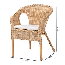 Abbey Natural Rattan Dining Chair with Removable Cushion