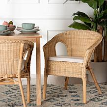 Abbey Natural Rattan Dining Chair with Removable Cushion