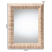 Adino Bohemian Accent Mirror with Grasscloth Frame