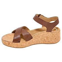Aetrex® Flora Leather Cork Detail Sandal