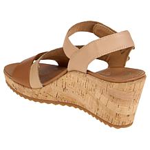Aetrex® Madelyn Memory Foam Arch Support Leather Wedge Sandal