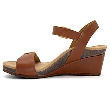 Aetrex Naomi Leather Wedge Casual Sandal
