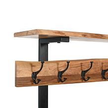 Alaterre Furniture Alpine 48" Live Edge Coat Rack with Bench