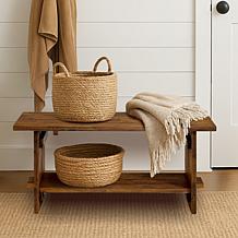 Alaterre Furniture Bethel 40" Entryway Bench with Storage Shelf