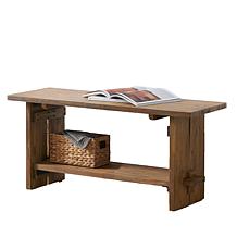 Alaterre Furniture Bethel 40" Entryway Bench with Storage Shelf