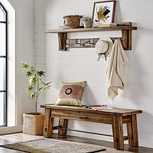 Alaterre Furniture Durango 60" Entryway Bench with Metal Accent Bar